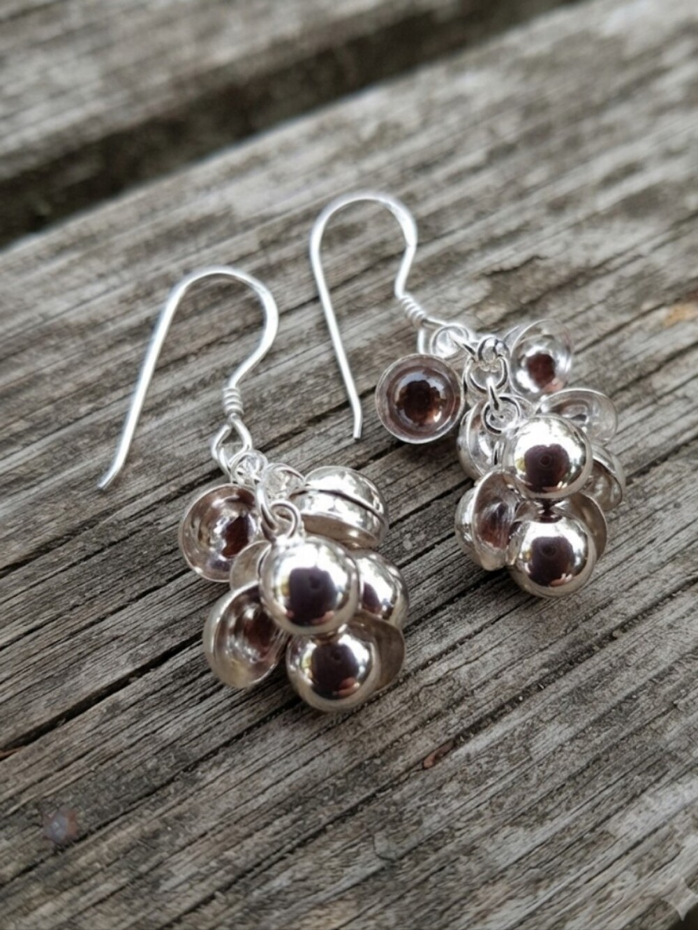 Sterling silver Cluster circles EARRINGS